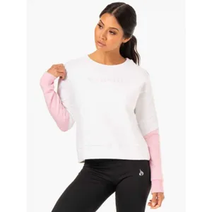 Ryderwear Dámska mikina Hybrid Pullover White Pink XLXL Ryderwear Dámska mikina Hybrid Pullover White Pink XLXL