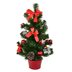 DOMMIO Vianočný stromček zdobený darčekmi – červeno/biely, 50 cm DOMMIO Vianočný stromček zdobený darčekmi – červeno/biely, 50 cm