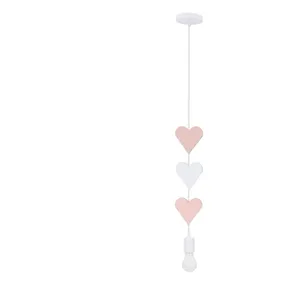Bielo-ružové detské svietidlo s kovovým tienidlom Hearts - Candellux Lighting Bielo-ružové detské svietidlo s kovovým tienidlom Hearts - Candellux Lighting