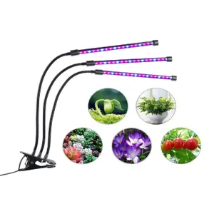 LED Grow lampa s trojitou hlavicou pre podporu rastu 27W (9x3W) LED Grow lampa s trojitou hlavicou pre podporu rastu 27W (9x3W)