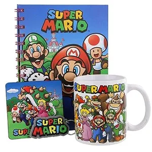 Super Mario – Evergreen – hrnček + prívesok + podložka + blok Super Mario – Evergreen – hrnček + prívesok + podložka + blok