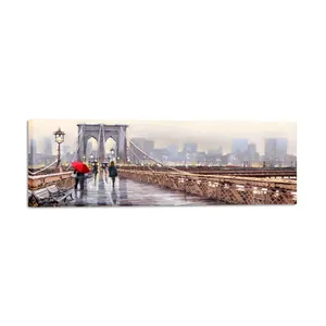 Obraz Styler Canvas Watercolor New York Bridge, 45 × 140 cm Obraz Styler Canvas Watercolor New York Bridge, 45 × 140 cm