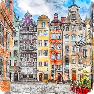 Obraz 90x90 cm Gdansk – Fedkolor Obraz 90x90 cm Gdansk – Fedkolor