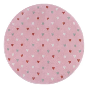 Ružový detský koberec ø 140 cm Little Hearts – Hanse Home Ružový detský koberec ø 140 cm Little Hearts – Hanse Home
