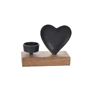 InDecor Svietnik z mangového dreva a kovu Srdce, 14 x 5 x 11 cm InDecor Svietnik z mangového dreva a kovu Srdce, 14 x 5 x 11 cm