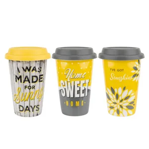 Florina Porcelánový hrnček so silikónovým viečkom Sunshine, 380 ml Florina Porcelánový hrnček so silikónovým viečkom Sunshine, 380 ml