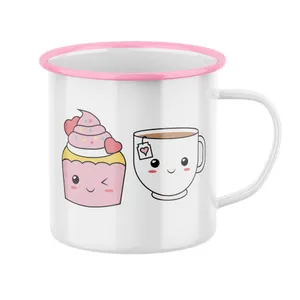 Plecháčik s potlačou Roztomilý hrnček káva a cupcake Plecháčik s potlačou Roztomilý hrnček káva a cupcake