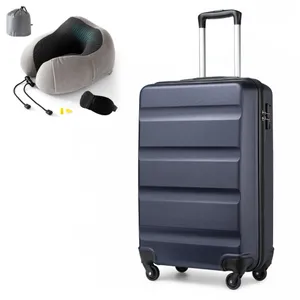Kabínový kufor ABS 38 L (4dielna sada) s cestovným vankúšom - Kono - navy Kabínový kufor ABS 38 L (4dielna sada) s cestovným vankúšom - Kono - navy
