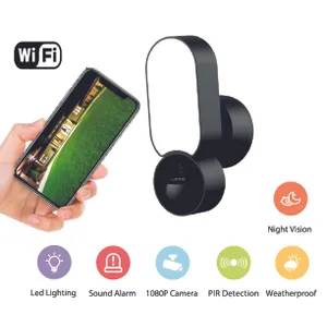 PIR detektor s kamerou FULL HD + Wifi + LED reflektor 5W + IR nočné videnie + Siréna PIR detektor s kamerou FULL HD + Wifi + LED reflektor 5W + IR nočné videnie + Siréna