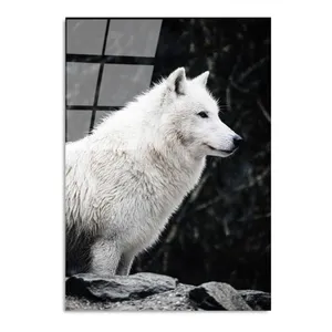 Sklenený obraz 70x100 cm White Wolf - Wallity Sklenený obraz 70x100 cm White Wolf - Wallity