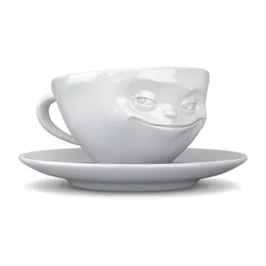 Biela usmievavá porcelánová šálka na kávu 58products, objem 200 ml Biela usmievavá porcelánová šálka na kávu 58products, objem 200 ml
