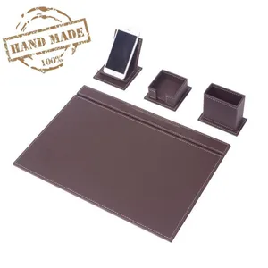 Podložka na stôl - Elegantný kancelársky SET 4 ks - Hnedá Koža (Hand Made) Podložka na stôl - Elegantný kancelársky SET 4 ks - Hnedá Koža (Hand Made)