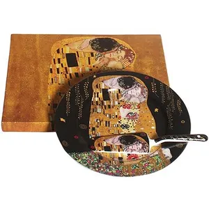 Home Elements Porcelánový tanier s lyžicou na tortu Klimt Bozk tmavý Home Elements Porcelánový tanier s lyžicou na tortu Klimt Bozk tmavý