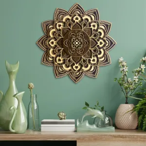Mandala na stenu - Drevená mandala nástenná ako obraz (dekorácia) z dreva 3D - Ruža Mandala na stenu - Drevená mandala nástenná ako obraz (dekorácia) z dreva 3D - Ruža