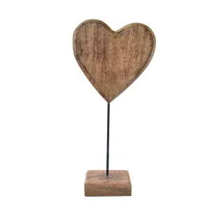 InDecor Srdce na podstavci z mangového dreva, 15 x 6 x 33 cm, L InDecor Srdce na podstavci z mangového dreva, 15 x 6 x 33 cm, L