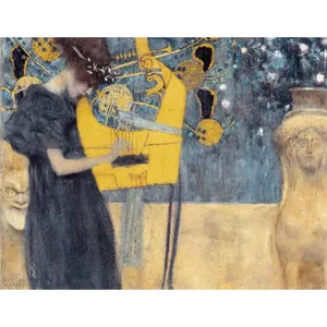Reprodukcia obrazu Gustav Klimt - Music, 90 × 70 cm Reprodukcia obrazu Gustav Klimt - Music, 90 × 70 cm