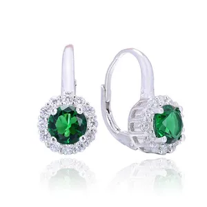 Olivie Strieborné visiace náušnice GREEN 2709 Olivie Strieborné visiace náušnice GREEN 2709