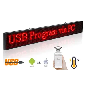 LED tabule s bežiacim textom WIFI - červená 82 cm x 9,6 cm LED tabule s bežiacim textom WIFI - červená 82 cm x 9,6 cm