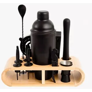 Koktail shaker 750ml Set - Miešané drinky darčeková sada 11 doplnkov čierny Koktail shaker 750ml Set - Miešané drinky darčeková sada 11 doplnkov čierny