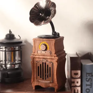 Drevené rádio - retro rádio vintage fonograf s Bluetooth + FM/AM / AUX / USB disk / Micro SD Drevené rádio - retro rádio vintage fonograf s Bluetooth + FM/AM / AUX / USB disk / Micro SD