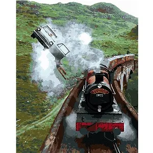 Harry Potter visí z letiaceho auta a Rokfortský express, 40×50 cm, bez rámu a bez vypnutia plátna Harry Potter visí z letiaceho auta a Rokfortský express, 40×50 cm, bez rámu a bez vypnutia plátna